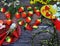 Strawberry on wooden background sweet berry vitamin vegan diet ,with red and yellow plate still life