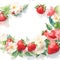 Strawberry wreath with flowers and leaves