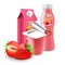 Strawberry yogurt packagings 3d photo realistic