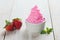 Strawberry yogurt sundae