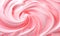 Strawberry yogurt swirl close up, berry cream texture, top view background