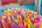 Straws colorful multicolor