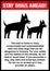 Stray dogs, stray cats do not feed or pet warning sign vector illustration