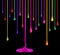Streaks of multi-colored paint in the form of drops on black