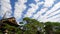 Streaky clouds in the sky at Zenkoji temple