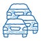 stream of cars doodle icon hand drawn illustration