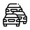 Stream of cars icon vector outline illustration