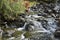 Stream cascading over rocky stream bed, Cumbria UK