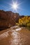 Stream through Coyote Gulch in autumn