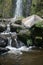 Stream flowing over rocks Otavalo Ecuador