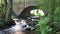 Stream flowing under the old stone bridge