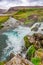 Stream leading to a waterfall in Iceland