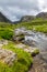 Stream in Llanberis Pass, in Snowdonia from Llanberis, over Pen-y-Pass