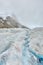 Stream of melted snow on the glacier along the Icefields Parkway between Banff and Jasper in the Canadian Rockies