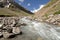 Stream of mountain river. Caucasus valley.