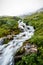 Stream near Bachalpsee in Switzerland on a foggy day