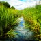 Stream in the reeds