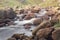 Stream on Shetland Island flowing into a loch