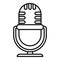 Stream studio microphone icon outline vector. Live video