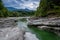 Stream of Taugl River through Sandstone near Salzburg, Austria