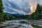 Stream of Taugl River during Sunset near Salzburg, Austria