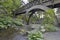 Stream Under the Wooden Bridge Arches
