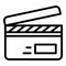 Stream video clapper icon, outline style