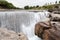 Stream water of Cijevna river, Montenegro. Montenegrin Niagara falls in Podgorica surroundings. Water falling in rocky hole