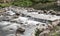 Stream and waterfalls. Long exposure water on torrent river