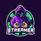 streamer gamer hooded mascot logo design vector with modern illustration style concept for badge, emblem and tshirt printing.