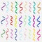 Streamers big set. Vector serpentine, design elements for cards, holiday banners