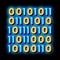 Streaming Binary Code Matrix neon glow icon illustration