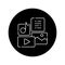 Streaming content black glyph icon. Pictogram for web page, mobile app