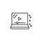 Streaming multimedia laptop icon. Element of quit smoking icon