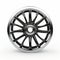 Streamline Elegance: Black Chrome Wheel Design On White Background