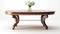 Streamline Elegance Oval Dining Table With Flowers