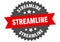 streamline sign. streamline circular band label. streamline sticker