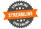 streamline sign. streamline circular band label. streamline sticker