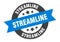 streamline sign. streamline round ribbon sticker. streamline