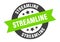 streamline sign. streamline round ribbon sticker. streamline