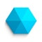 Streamlined Design: Inverted Blue Hexagon On White Background