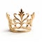 Streamlined Design: Ornate Gold Crown Inspired Ring On White Background