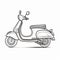 Streamlined Line Art Scooter Image In Gray And Black