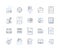 Streamlined processes line icons collection. Efficiency, Optimization, Automation, Integration, Standardization