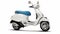 Streamlined White And Blue Scooter With Classicist Approach