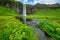 Streams and waterfalls Seljalandsfoss In summer