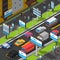 Street Advertising Isometric Illustration