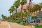 Street along the ocean in the beautiful city of Clearwater Beach, Tampa Bay Florida