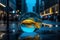 Street Aquarium with Neon Fish Created by Generative AI