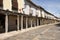 Street with arcades in Ampudia, Tierra de Campos, Palencia province, Castilla y Leon, Spain